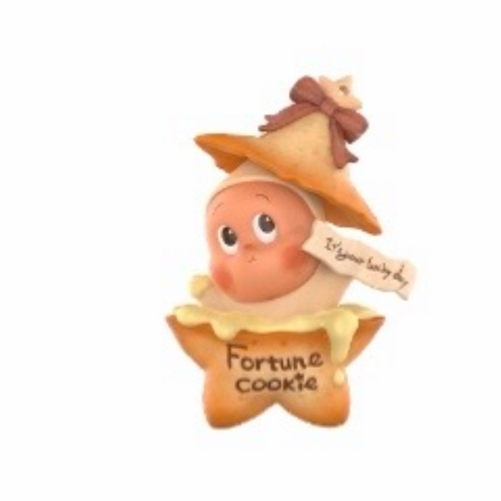 Fortune Cookie Figurine with Bow